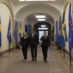 Swedish Prime Minister and an EU Commissioner at the Swedish Parliament, filmed by a freelance Videographer in Stockholm
