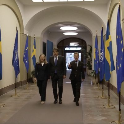 Swedish Prime Minister and an EU Commissioner at the Swedish Parliament, filmed by a freelance Videographer in Stockholm