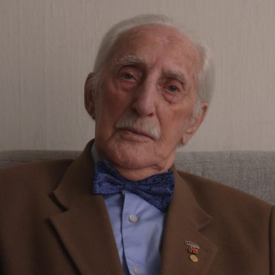 Videographer in Stockholm filming an interview with a Holocaust survivor for German television